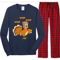 Thanksgiving Dog Fake Dog Woof Thanksgiving Turkey For Wo Long Sleeve Pajama Set