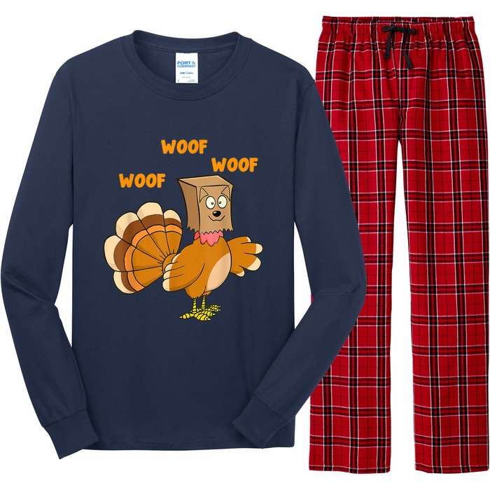 Thanksgiving Dog Fake Dog Woof Thanksgiving Turkey For Wo Long Sleeve Pajama Set