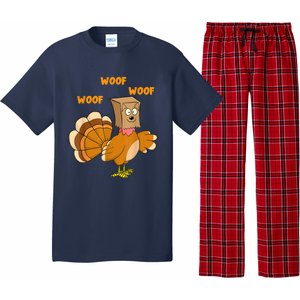 Thanksgiving Dog Fake Dog Woof Thanksgiving Turkey For Wo Pajama Set