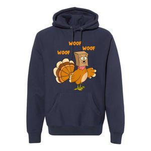 Thanksgiving Dog Fake Dog Woof Thanksgiving Turkey For Wo Premium Hoodie