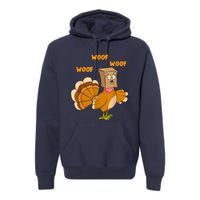 Thanksgiving Dog Fake Dog Woof Thanksgiving Turkey For Wo Premium Hoodie