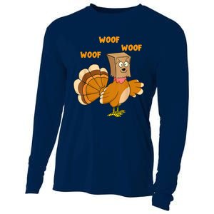 Thanksgiving Dog Fake Dog Woof Thanksgiving Turkey For Wo Cooling Performance Long Sleeve Crew