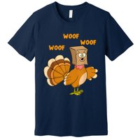 Thanksgiving Dog Fake Dog Woof Thanksgiving Turkey For Wo Premium T-Shirt