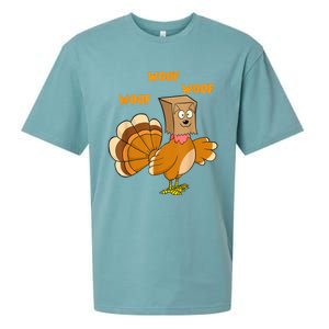 Thanksgiving Dog Fake Dog Woof Thanksgiving Turkey For Wo Sueded Cloud Jersey T-Shirt