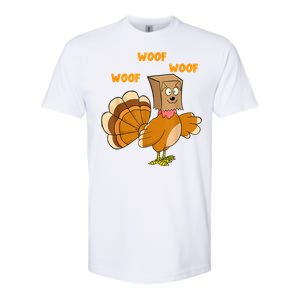 Thanksgiving Dog Fake Dog Woof Thanksgiving Turkey For Wo Softstyle CVC T-Shirt