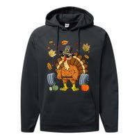 Turkey Deadlift Fitness Weightlifting Thanksgiving Day Performance Fleece Hoodie