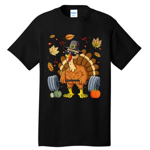 Turkey Deadlift Fitness Weightlifting Thanksgiving Day Tall T-Shirt