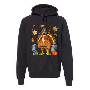 Turkey Deadlift Fitness Weightlifting Thanksgiving Day Premium Hoodie