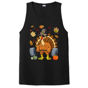 Turkey Deadlift Fitness Weightlifting Thanksgiving Day PosiCharge Competitor Tank