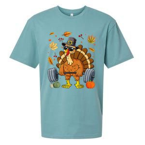 Turkey Deadlift Fitness Weightlifting Thanksgiving Day Sueded Cloud Jersey T-Shirt