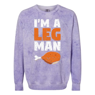 Turkey Drumstick Funny Thanksgiving Holiday Im A Leg Man Colorblast Crewneck Sweatshirt