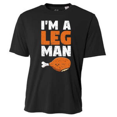 Turkey Drumstick Funny Thanksgiving Holiday Im A Leg Man Cooling Performance Crew T-Shirt