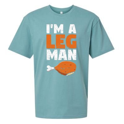 Turkey Drumstick Funny Thanksgiving Holiday Im A Leg Man Sueded Cloud Jersey T-Shirt