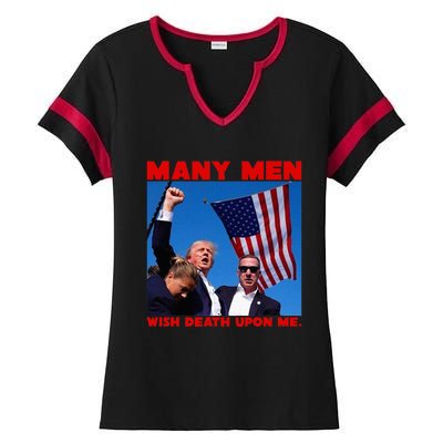 Trump Defiant Fist Ladies Halftime Notch Neck Tee