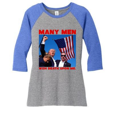 Trump Defiant Fist Women's Tri-Blend 3/4-Sleeve Raglan Shirt