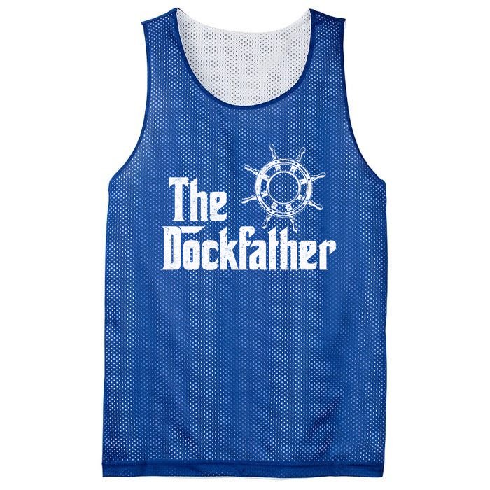 The Dockfather Funny Boating Fishing Boat Dad Captain Boater Meaningful Gift Mesh Reversible Basketball Jersey Tank