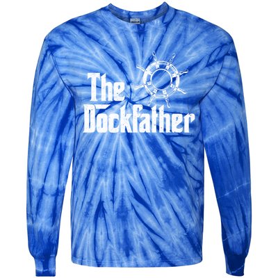 The Dockfather Funny Boating Fishing Boat Dad Captain Boater Meaningful Gift Tie-Dye Long Sleeve Shirt