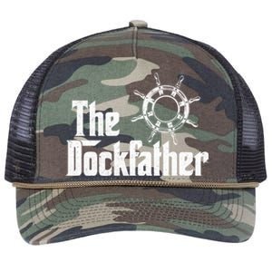 The Dockfather Funny Boating Fishing Boat Dad Captain Boater Meaningful Gift Retro Rope Trucker Hat Cap