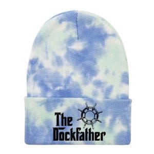 The Dockfather Funny Boating Fishing Boat Dad Captain Boater Meaningful Gift Tie Dye 12in Knit Beanie