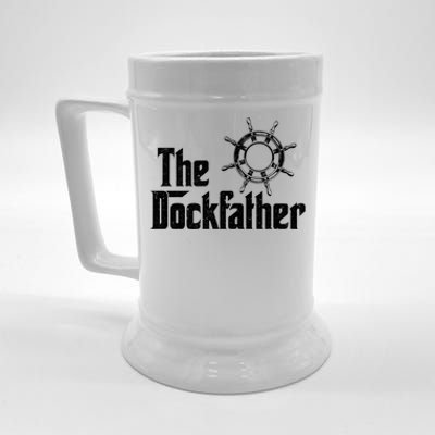 The Dockfather Funny Boating Fishing Boat Dad Captain Boater Meaningful Gift Beer Stein