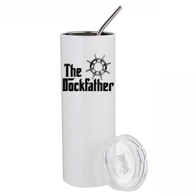 The Dockfather Funny Boating Fishing Boat Dad Captain Boater Meaningful Gift Stainless Steel Tumbler