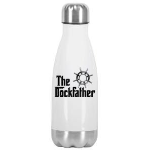 The Dockfather Funny Boating Fishing Boat Dad Captain Boater Meaningful Gift Stainless Steel Insulated Water Bottle