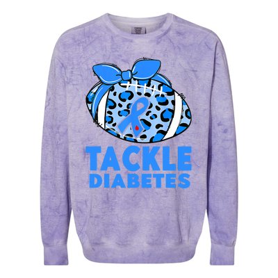 Tackle Diabetes Funny Football Fan Diabetic Warrior Colorblast Crewneck Sweatshirt