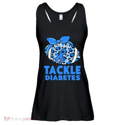Tackle Diabetes Funny Football Fan Diabetic Warrior Ladies Essential Flowy Tank