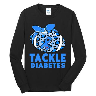 Tackle Diabetes Funny Football Fan Diabetic Warrior Tall Long Sleeve T-Shirt