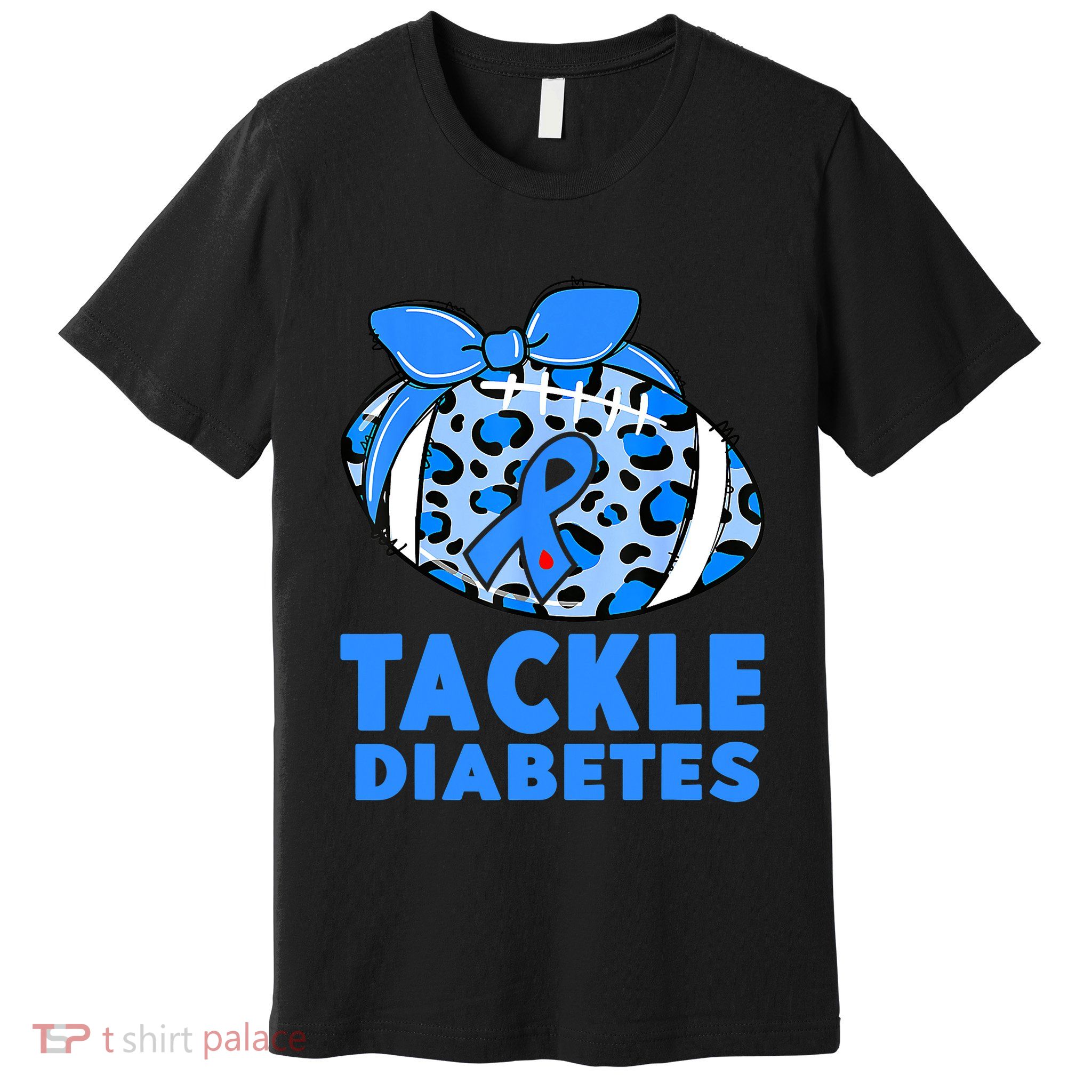 Tackle Diabetes Funny Football Fan Diabetic Warrior Premium T-Shirt