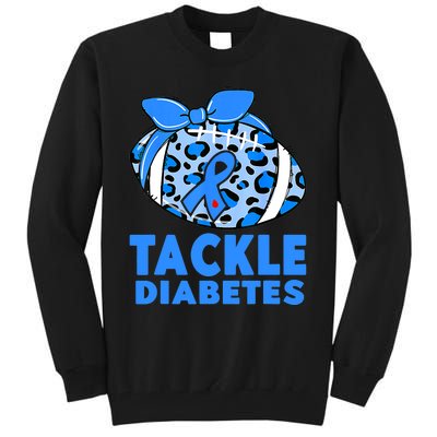 Tackle Diabetes Funny Football Fan Diabetic Warrior Tall Sweatshirt