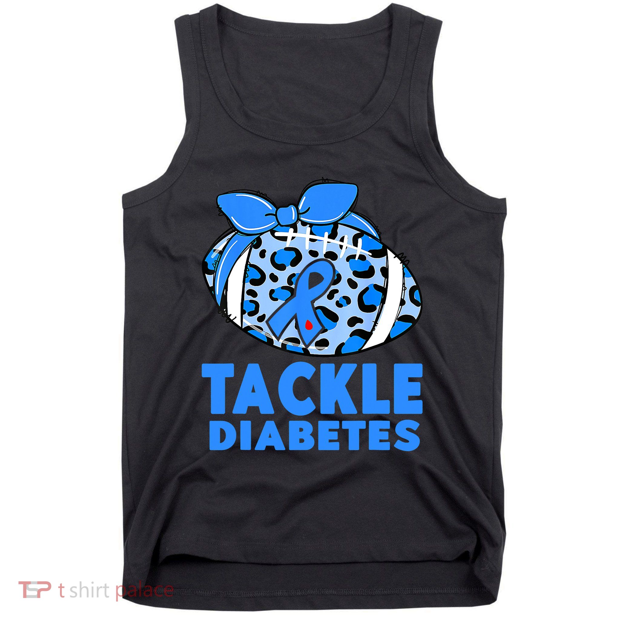 Tackle Diabetes Funny Football Fan Diabetic Warrior Tank Top
