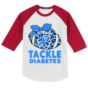 Tackle Diabetes Funny Football Fan Diabetic Warrior Kids Colorblock Raglan Jersey