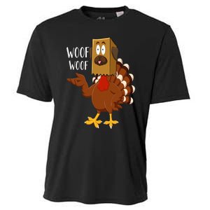 Thanksgiving Dog Funny Fake Dog Woof Thanksgiving Turkey Cooling Performance Crew T-Shirt