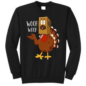 Thanksgiving Dog Funny Fake Dog Woof Thanksgiving Turkey Sweatshirt