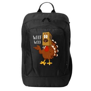 Thanksgiving Dog Funny Fake Dog Woof Thanksgiving Turkey City Backpack