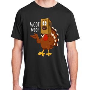 Thanksgiving Dog Funny Fake Dog Woof Thanksgiving Turkey Adult ChromaSoft Performance T-Shirt