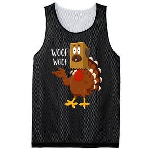 Thanksgiving Dog Funny Fake Dog Woof Thanksgiving Turkey Mesh Reversible Basketball Jersey Tank