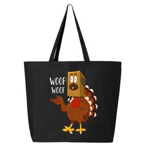 Thanksgiving Dog Funny Fake Dog Woof Thanksgiving Turkey 25L Jumbo Tote