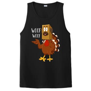 Thanksgiving Dog Funny Fake Dog Woof Thanksgiving Turkey PosiCharge Competitor Tank