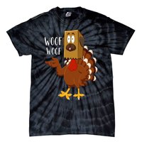 Thanksgiving Dog Funny Fake Dog Woof Thanksgiving Turkey Tie-Dye T-Shirt