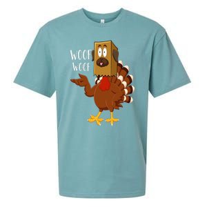 Thanksgiving Dog Funny Fake Dog Woof Thanksgiving Turkey Sueded Cloud Jersey T-Shirt