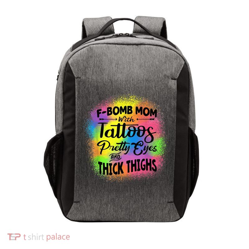 Tie Dye F Bomb Mom With Tattoos Pretty Eyes And Thick Thighs Vector Backpack