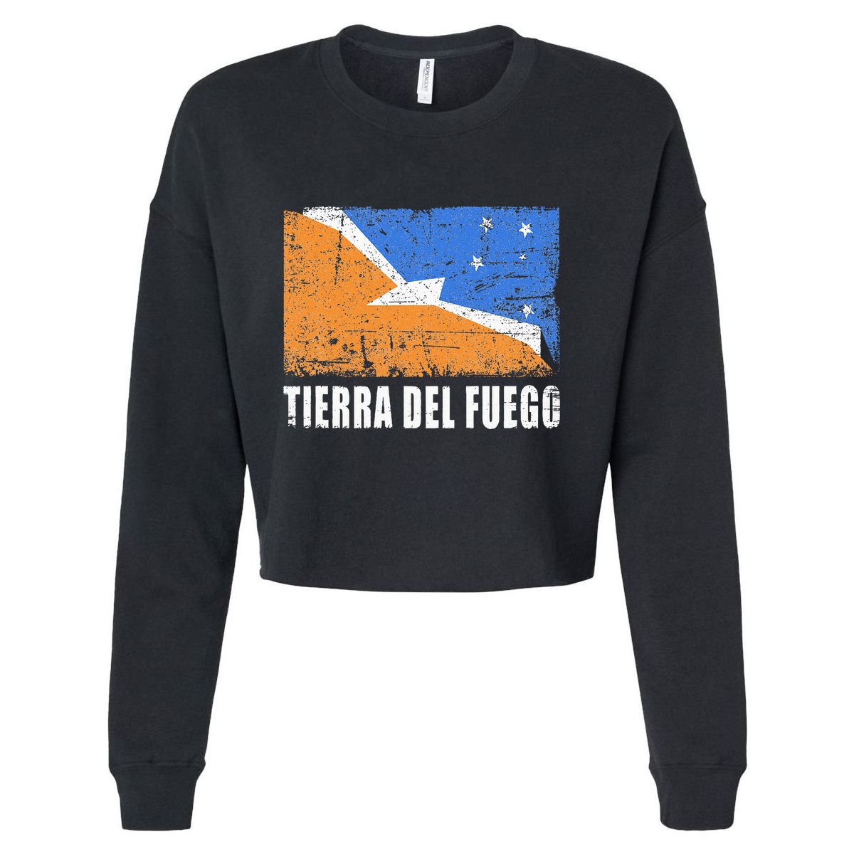 Tierra Del Fuego Flag Design Country Flag Tierra Del Fuego Cropped Pullover Crew