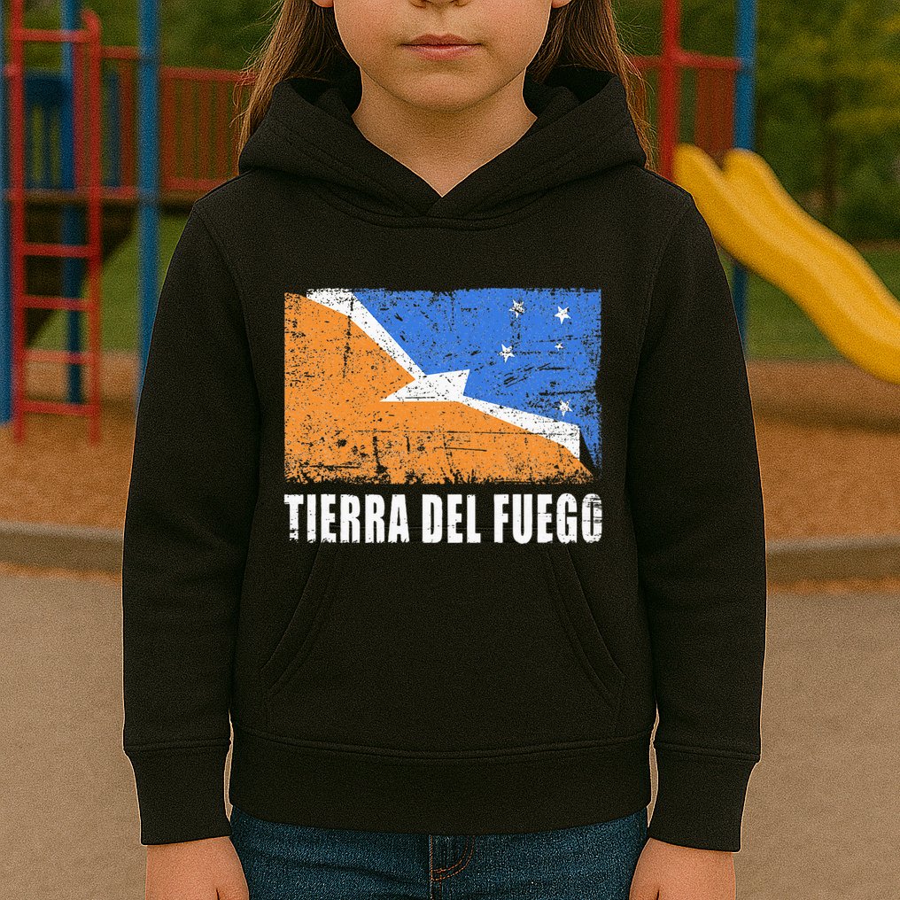 Tierra Del Fuego Flag Design Country Flag Tierra Del Fuego Kids Hoodie