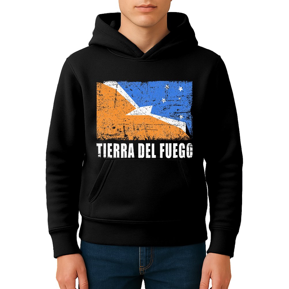 Tierra Del Fuego Flag Design Country Flag Tierra Del Fuego Kids Hoodie