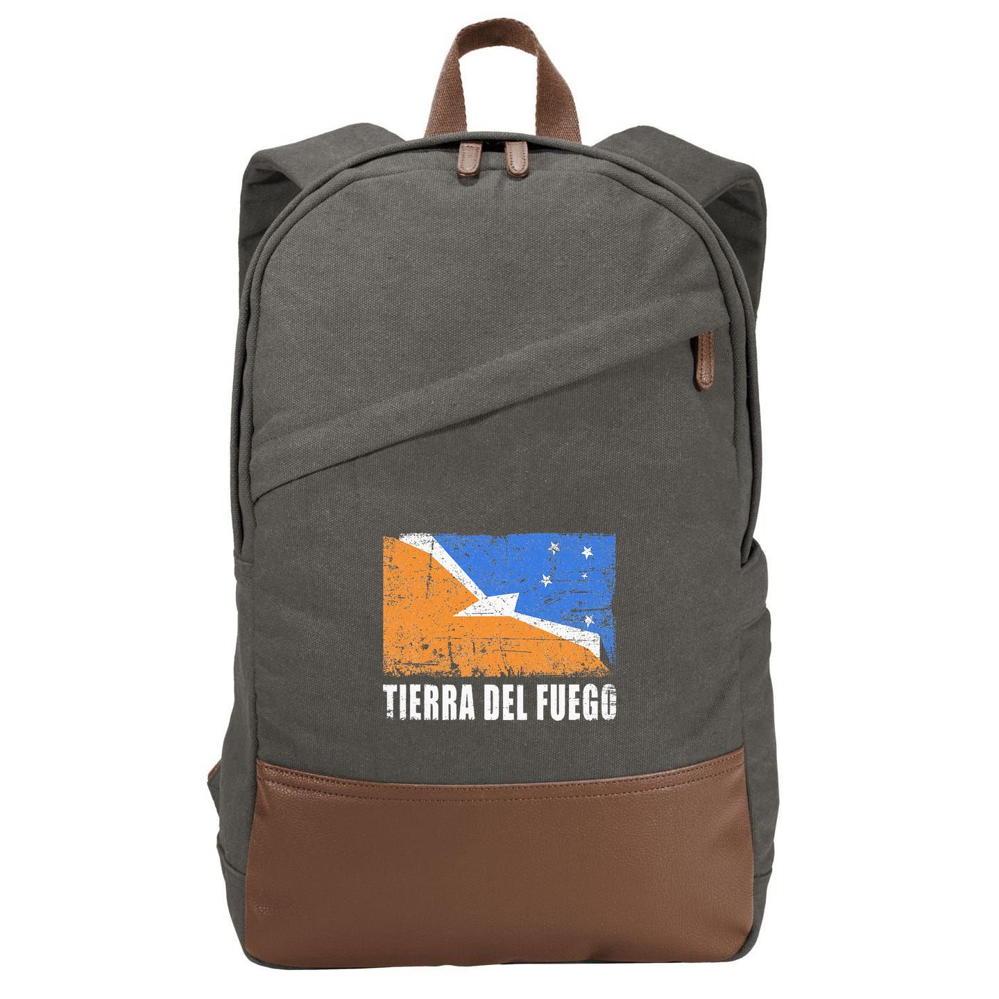 Tierra Del Fuego Flag Design Country Flag Tierra Del Fuego Cotton Canvas Backpack