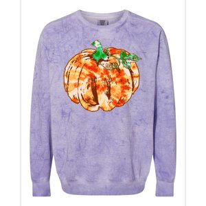 Tie Dye Fall Autumn Pumpkins Colorblast Crewneck Sweatshirt