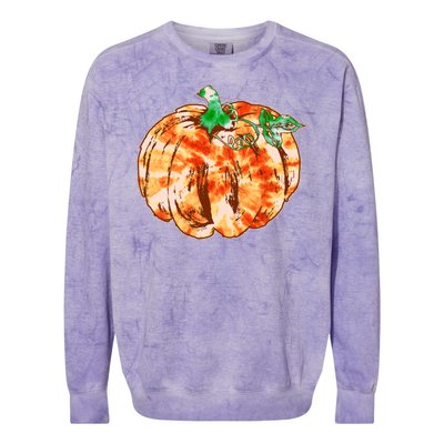 Tie Dye Fall Autumn Pumpkins Colorblast Crewneck Sweatshirt