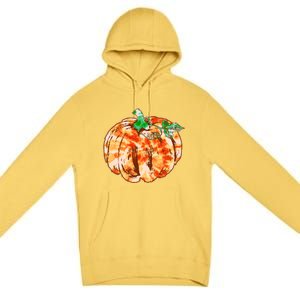 Tie Dye Fall Autumn Pumpkins Premium Pullover Hoodie